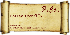 Paller Csobán névjegykártya